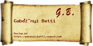 Gabányi Betti névjegykártya